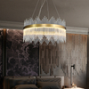 Simple Style Luxury Metal Glass Chandelier Lights for Home Decor Glass Round Circle Modern Led Pendant Lamp