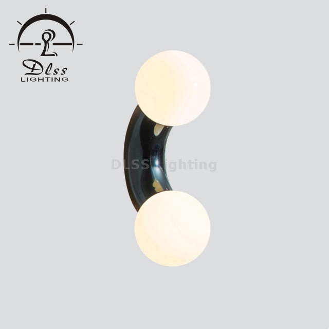 Lighting Design Innovative Stainless Steel with Two Glass Shade Wall Lamp