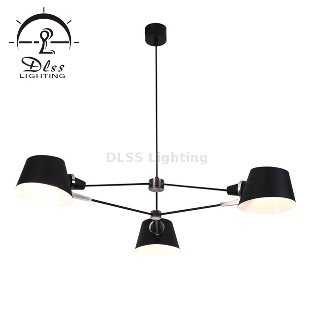 Round Modern Farmhouse Chandelier - Black Shade Down Light Chandelier for Dining Room Light Fixture - Extra Large Industrial Chandelier