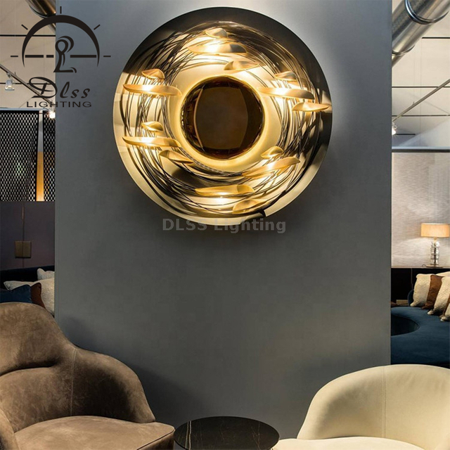 8109W Modern Small Medium Large Gold Luxury Decorative LED Wall Lamp