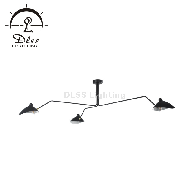 Pendant Lights Fixture, 3-Light Pendant Lamp, Black Finish E14