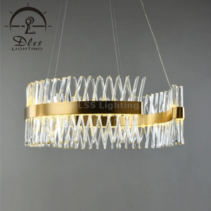 Lighting Factory Luxury Gold Crystal Bar S Linear LED Chandelier 9967