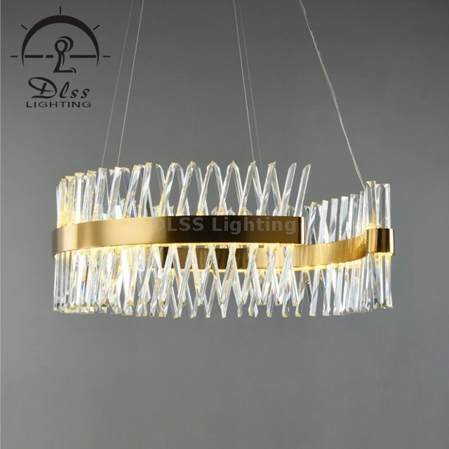 Lighting Factory Luxury Gold Crystal Bar S Linear LED Chandelier 9967