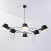 9206P Round Black Shade Down Led Chandelier Lamp for Dining Room Large Modern Chandelier Light