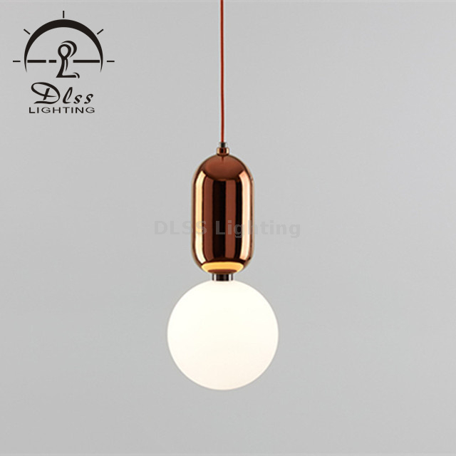 9145P Gold with White Glass Modern Lighting Indoor Hotel Decor Pendant Light