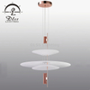 Interiors Art Lamp Round Flat Acrylic Two tier LED Pendant Lamp with Black or Copper Color Metal