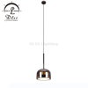 Lighting Showroom Smoky Glass with Pearl Black Metal Pendant Lamp 9705