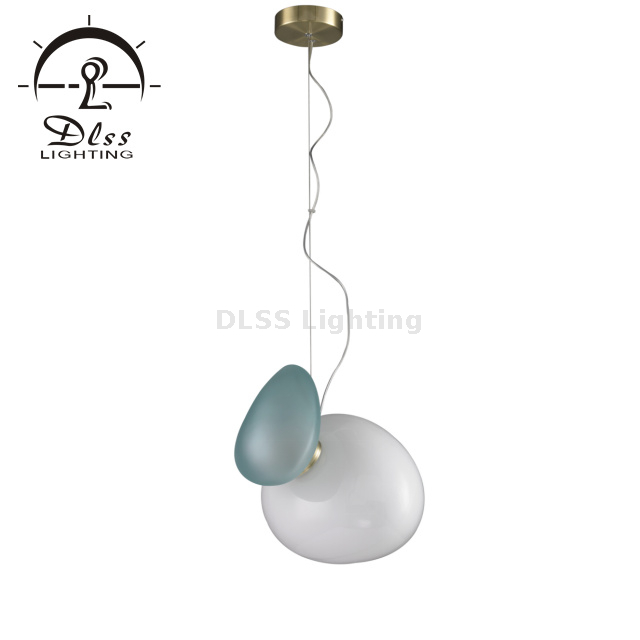 Creative Adjustable Mini Pendant Ceiling Light, Nice Design Blue Glass Shade Pendant Lamp for Restaurant