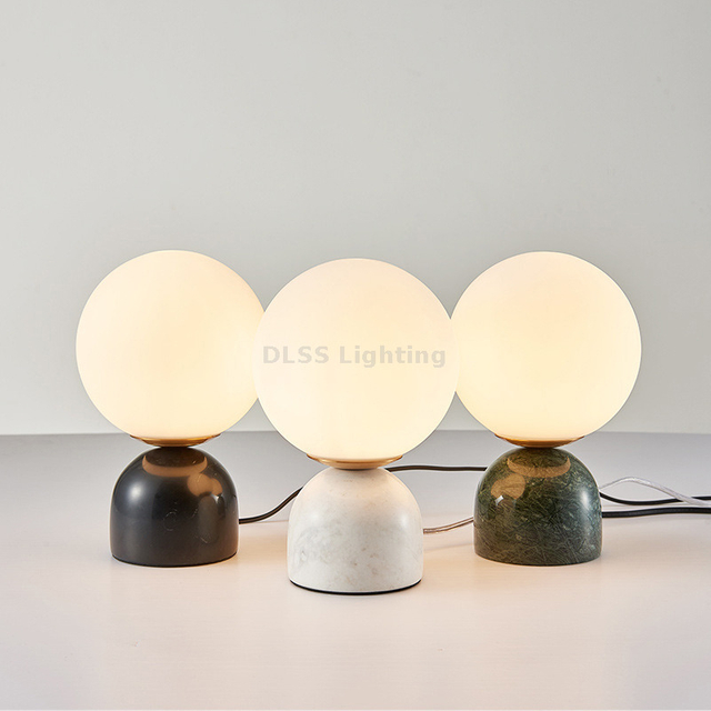 Modern Style Fancy Home Decor Lighting Marble Glass Design LED Table Lamp