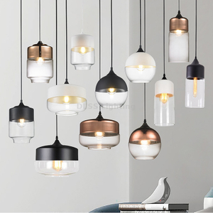 8788P Modern Industrial Lighting Fixtures Glass Shade Led Pendant Light