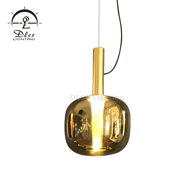 Lampadare DLSS Modern Lighting Gold/Silver/Copper Glass LED Pendant Lamp