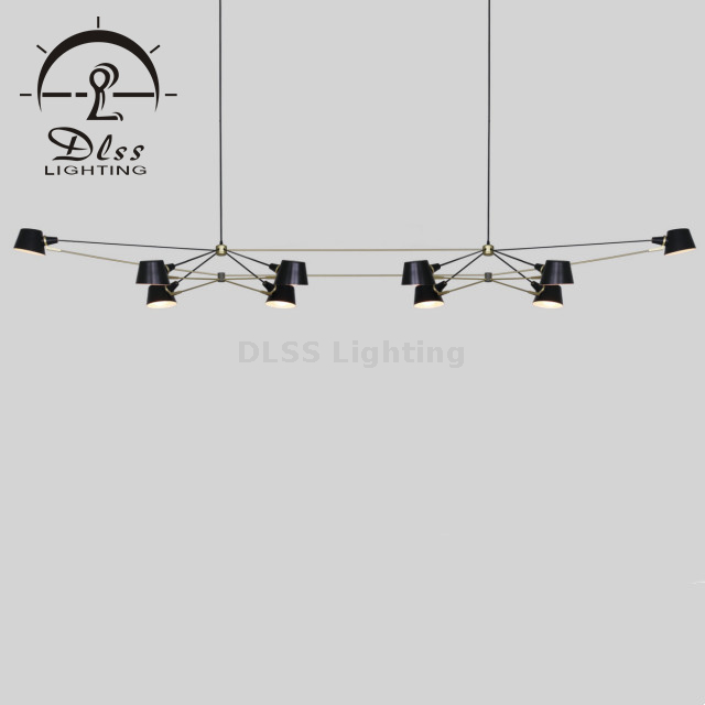 Made in China DLSS Lighting 3 Light Triangle Aluminium Shade Chandelier