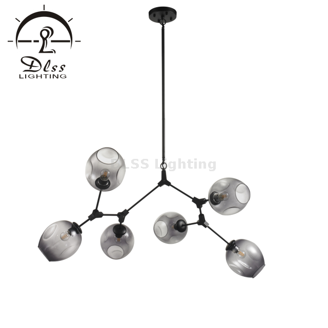 DLSS Lighting Modern Sputnik Chandelier Flush Mount Ceiling Light Fixture Adjustable Hanging