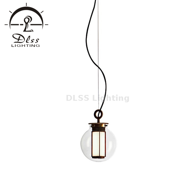 Euro Lighting Round Glass Amber, Smoky with E27 Hanging Pendant Lamp 10082