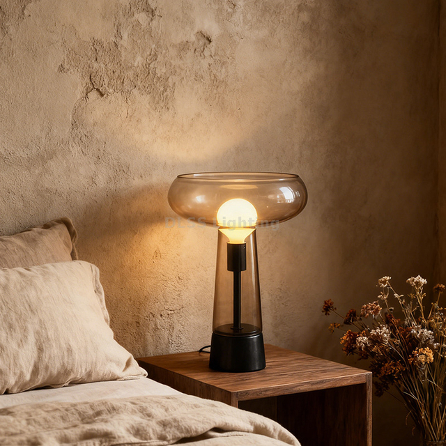 Wholesale Decor Bedside Modern Design Hotel Indoor Lighting Blown Glass Table Lighting For Home Indoor Living Room Table Lamps