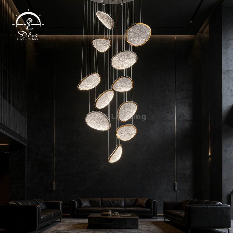 New Design Modern Luxury Indoor Metal Lobby Hanging Nordic Modern Led Ceiling Chandelier